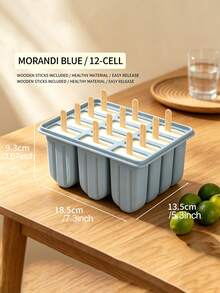 1pc 12-Cavity Silicone Popsicle Mold, Homemade Ice Cream Mold For Home Use, Suitable For Ice Cubes, Party, Travel, Wedding, Birthday, Bachelor Party, Kitchen, Kitchen Supplies, Storage, Decoration, Outdoor, Back To School (With Lid, Optional 50pcs Popsicle Sticks) - Multicolor - View 11