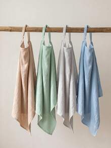1pc Outdoor Nursing Cover Scarf, Breathable Soft Fabric Breastfeeding Shawl, 360° All-Round Coverage, With Mesh Layer For Privacy, Suitable For Stroller, Coffee/Beige - Multicolor - View 5