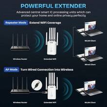 Amplificador/repetidor de señal WiFi de 1200 Mbps, un router y repetidor WiFi inalámbrico diseñado para ofrecer cobertura de red de largo alcance - Ver 7