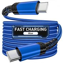 Tzlrxl USB C To USB C Fast Charging Cable, 480Mbps Data Sync Cable, Compatible With USB-C Devices, Durable Braided Design, 100cm/200cm Optional - 藍色 - 查看 9