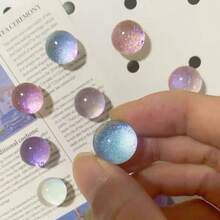 15Pcs/30Pcs Creative Transparent Glitter Ball Push Pins, INS Style Crystal Ball Shiny Thumbtacks, Suitable For Photo Wall Decoration, Felt Board Decoration, Cork Board Decoration, Bulletin Board Decoration - Random Color - View 9