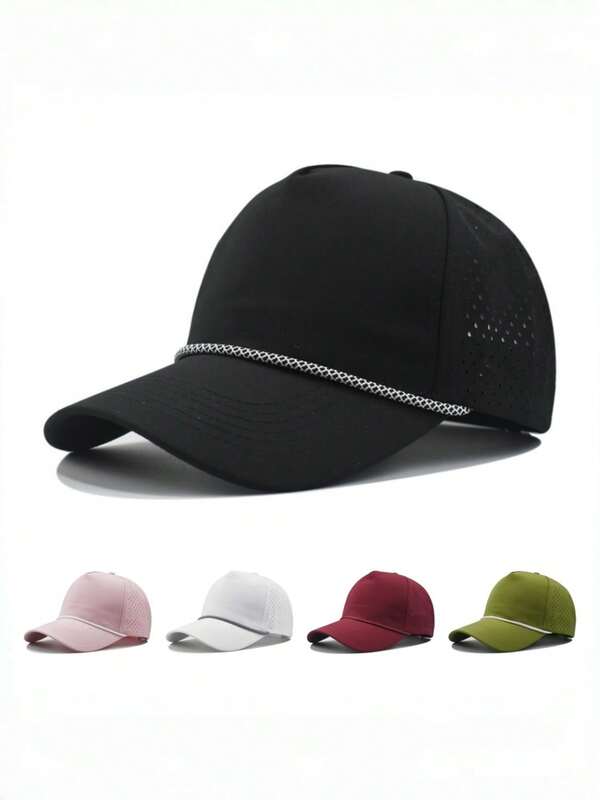 1pc Solid Color Quick-Dry Breathable Rope Duck Bill Golf Hat, Couple Versatile Casual Outdoor Baseball Cap