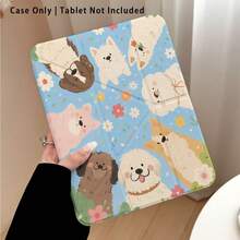 Cute Dogs, Flowers And Other Pattern Painted Effect Tablet Protective Case With Stand, Compatible With Honor 8/9/10/X8/X8A/X9/X8Pro/X9Pro, MatePad SE 11 Inch/MatePad 11 Inch/11.5 Inch, MatePad Pro, Apple 10th/11th Gen 2025 (A16), Galaxy Tab A7/A9 And Other Popular Models - Multicolor - View 4
