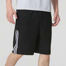 Adidas Future Icons Woven Shorts Men's 3-Stripes Colorblock Woven Casual Shorts - Black - View 3