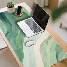 1pc Large Gaming Mouse Pad, Green Textured Design, Anti-Slip Washable Rubber Base, Large Size Desk Mat Office Accessory, Stain-Resistant Gaming Mouse Pad, Ideal Gift - Mouse Pad - View 3