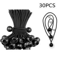 20pcs/30pcs Durable Nylon Elastic Rope With Plastic Ball, High Tensile Strength, All-Season Outdoor Camping Tent Clips, For Secure Storage And Fixing, Camping Vehicle Enhanced Equipment - Multicolor - View 6