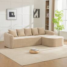 Modular Sectional Sofa In Chenille Fabric, Light Khaki 3 Seats - 卡其色三座 - 查看 1