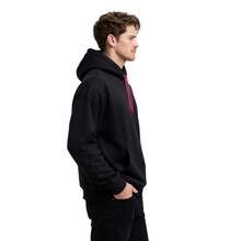 Men's Relaxed Fit Crab Print Hoodie Sweatshirt - 黑色和粉紅色 - 查看 2