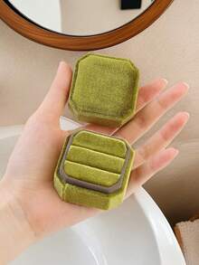 1/2pcs Premium Velvet Hexagon/Octagon Double Ring Jewelry Box, Mother's Day/Valentine's Day/Friend's Birthday Gift - Multicolor - View 6