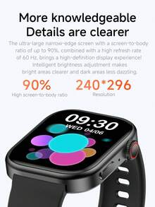 1pc 1.83-Inch Full Touch Screen Smart Watch, Unisex, Supports Wireless Calling, Message Notifications, Calorie And Distance Tracking, Multiple Sports Modes, Remote Camera, Music Control, Silicone Strap, Compatible With Android/IOS, Perfect Holiday Gift - Multicolor - View 4