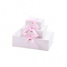 1/8/16Pcs White Foldable Paper Gift Boxes 10.6*7.8*3.1Inch With Pink Satin Bow Ribbon, Bridesmaid Proposal Packaging Box For Wedding Bridal Shower Baby Shower Party Favors - View 4