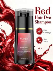 EELHOE 200ml Red Hair Dye Shampoo,3-In-1 Hair Coloring Shampoo,Semi Permanent Hair Color Shampoo,Covers Gray Hair,Cleansing & Nourishing Care,Easy To Use For Women & Men,Festival/ Party/Concert/ Carnival/Back To School Hair Products,Travel Essential - 紅色 - 查看 5
