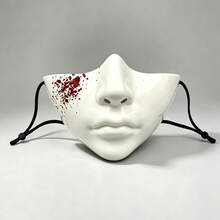 Best-Selling Half-Face Black & White Mask, Perfect Face Shape, Bionic Cosplay, Cyberpunk Mechanical Tech Style Fake Face - View 12