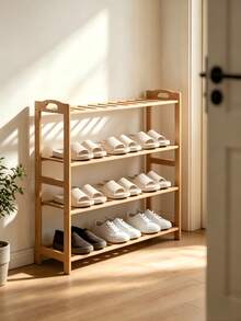 2/3/4/5-Layer Bamboo Shoe Rack, Wooden Storage Rack, Suitable For Entryways, Wardrobes And Dormitories, With A Sturdy Structure, Easy To Assemble, And A Space-Saving Design, Which Can Be Used To Store Shoes, Plants And Daily Necessities. - Multiple Specifications - View 5