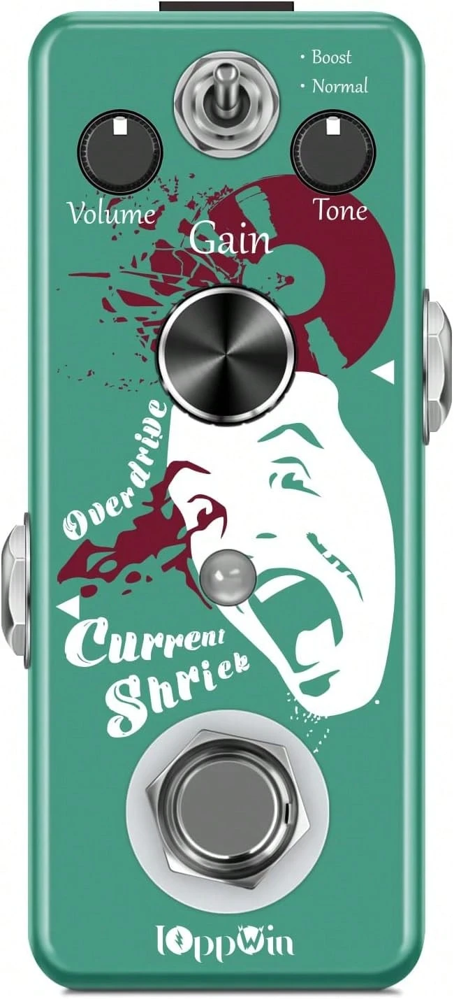 IOppWin Greenizer Dist Tube-Style Distortion Pedal - Dual Mode (Normal/Boost) Hyper-Realistic Guitar Effects W/True Bypass, Metal Housing, Compact - ColorE - View 1