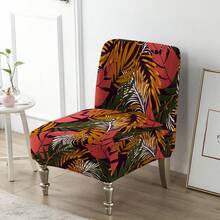 1pc Printed Elastic Chair Cover Without Armrests Small Single Sofa Cover Hotel Restaurant Dining Room Fat Chair Cover - Multicolor - View 5