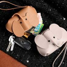 Dompet Koin Gajah 3D Lucu, Dompet Mini Kulit Imitasi Lychee, Dompet Kartu dan Kunci Portabel dengan Resleting untuk Menyimpan Koin, Lipstik, dan Barang Kecil Lainnya - View 4