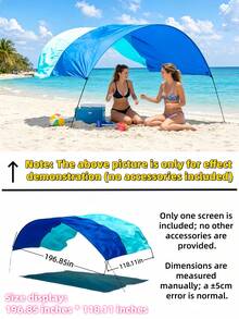 1pc Pool Sun Shade Canopy (Curtain Only, Other Accessories Not Included), 95% UV Blocking, Waterproof, Foldable, Suitable For Above-Ground Inflatable Swimming Pools, Summer Outdoor Backyard, Balcony, Garage, Pool, Beach, Camping, Lawn, Reinforced Edge Sun Shade Curtain, Easy Installation - A - View 12