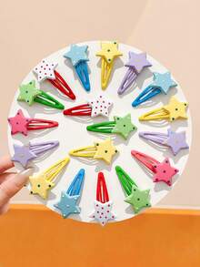 12/6pcs Multi-Color Polka Dot Star Water Drop BB Hair Clips, Durable & No Hair Pulling, Sweet & Cute Hair Accessories - Suitable For Women And Girls, Daily, School, Party, Vacation - Multicolor - View 6