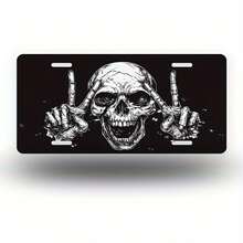 Que - 6x12inch Car Front Plate, Featuring A Sharp Gothic Rock Design ...
