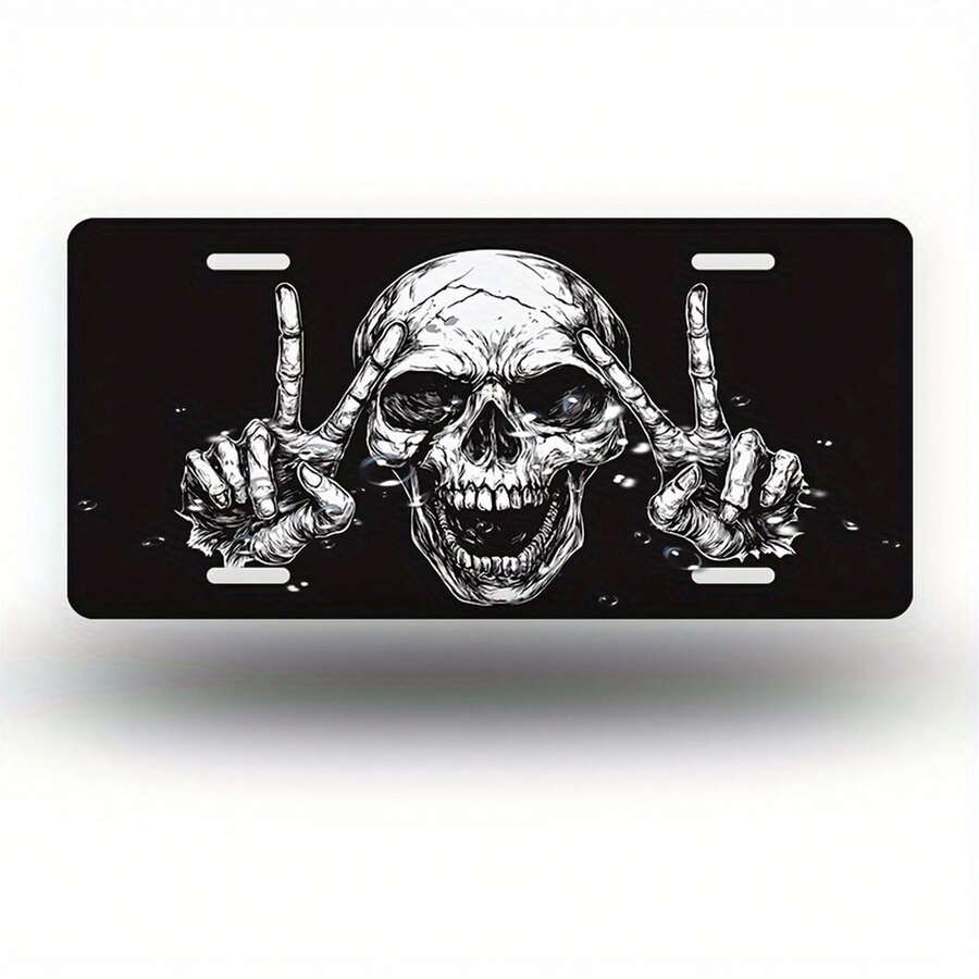 Que - 6x12inch Car Front Plate, Featuring A Sharp Gothic Rock Design ...