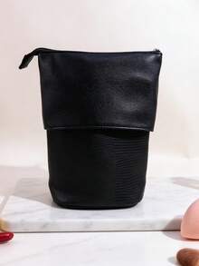 1pc Expandable Makeup Brush Storage Bag, Large Capacity, Travel Portable, Upright, Dust-Proof, Easy To Clean Makeup Bag (Makeup Brushes Not Included) - Multicolor - View 13