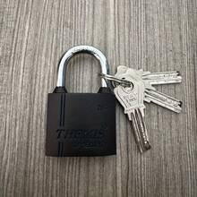 1pc Heavy Duty Metal Padlock With 3 Keys - Indoor/Outdoor Universal Weatherproof Security Lock | Rust-Proof Copper Core - Dust Cover Steel Chain - Suitable For Main Gate/Shed/Storage Unit/Iron Cage And Other Single Lock Set - Black - View 9