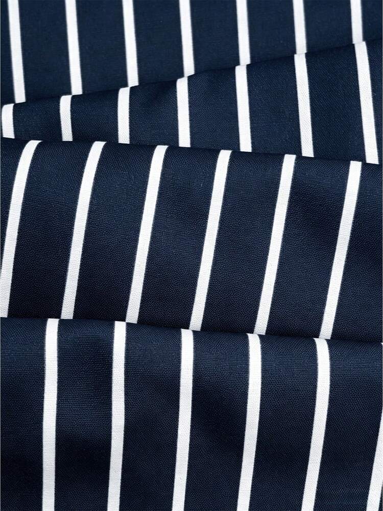 Casual Men's Lightweight Sports Long Pants, Classic Business Striped Versatile Outdoor Trousers, Suitable As Gift For Husband, Father, Friend - Royal Blue - View 7