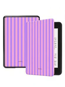 Vertical Stripe Pattern Protective Case For 7/6.8/6 Inch Kindle Paperwhite (12th/11th/10th/7th/6th/5th Generation - 2024) | Kindle E-Reader Colorsoft Signature Edition Accessory, Cute Minimalist Protective Case With Hand Strap, Suitable As A Gift For Colleagues And Friends - Multicolor - View 5