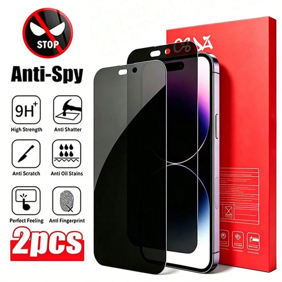 Protector de pantalla de privacidad, 2 compatible con iPhone 17 16 15 Pro 17promax 17pro 13, Protector de pantalla de vidrio de privacidad privacidad privacidad, Accesorios para teléfono, Protector de pantalla compatible con iPhone 17 Promax, Resistente al agua y a los arañazos, Protector de pantalla compatible con Samsung A 54 5g, Protector de pantalla compatible con Samsung S24 Ultra, [Versión internacional no versión local]