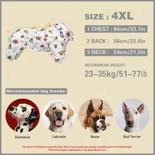1PC Dog Shedding Hair Control Pajamas - Warm High Stretch Full Coverage Pet Rompers, Anti Licking & Bug Protective Jumpsuit For Small Medium Large Dogs, All Over Printing Dog Clothes - Cute Cartoon Dinosaur Jigsaw Puzzle Pattern - Multicolor - View 18