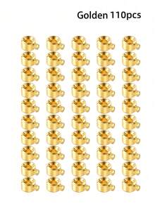 3mm/0.118 Inch Copper Crimp Beads, Gold And Silver Color Stopper Beads, For Jewelry Making, DIY Crafts, Bracelet And Necklace End Accessories - Cylindrical - View 19