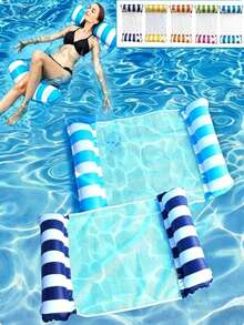 1pc Foldable Inflatable Water Hammock Lounger, 4-In-1 Multifunctional Floating Mat, Adult Size, PVC Material, Pool/Beach/Travel, Portable, Family Pool Party, Summer Water Leisure Gear, Ideal Holiday Gift - A - View 12