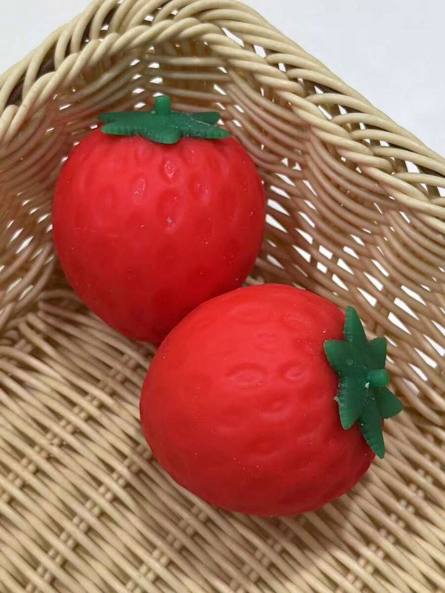 Tachimi 1pc Easy Storage Daily Strawberry Squeeze Toy, Soft & Crunchy, Crunchy & Soft, Fingertip Toy, Children's Toy, Slow Rebound Squeeze Toy, Suitable For Indoor Leisure Use, Random Shipment - Multicolor - View 1
