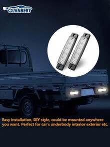 GLANBERT 8个/包 超亮6LED卡车侧灯，防水拖车卡车指示灯，12V 24V宽幅示廓灯，紧急警示灯，转向灯 - 彩色 - 查看 9