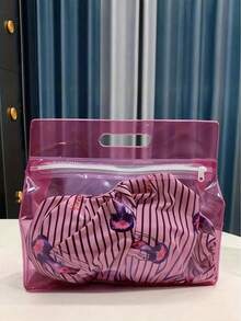 Wet And Dry Separation Swimsuit Bag - Plastic Zipper Swimsuit Storage Bag, Suitable For Swimsuits, Clothes, Outdoor Sports, Summer And Autumn Essential Storage Bag, Travel Essential, Portable Rectangular Design - Multicolor - View 6