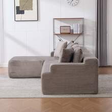 Modular Chenille Sofa Gray 4 Seat - Easy To Move - 灰色四座 - 查看 4