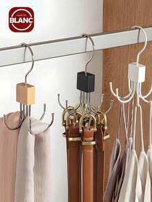 3pcs Rotating Belt Hooks Closet Organizer 360° Space-Saving Hanger For Bra Tank Top Tie Scarf Wallet Accessories Storage Solution - Multicolor - View 1