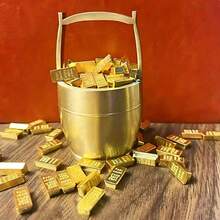 100/50pcs Mini Gold Bars, Simulated Gold Bars, Pirate Theme Party Decor, Halloween Party Decor, Feng Shui Wealth Decor, Home Office Lucky Charm, Perfect Holiday Gift - Multicolor - View 2