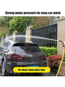 High Pressure Water Gun Multi-Mode Garden Hose Nozzle Spray Head Plastic Material Car Washing Floor Cleaning Pet Bathing Tool - Black - View 2