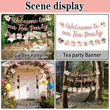 Set Banner Pesta Teh Sore - Dekorasi Pesta Waktu Teh, Pita Bunga Musim Semi dari Kertas, Gaya Pesta Teh Taman Retro, Perlengkapan Pesta Teh, Pesta Pernikahan, dan Pesta Ulang Tahun - beraneka warna - View 5