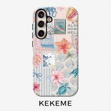 [24h Shipping From DE/FR/ES]KEKEME Phone Case: Two-In-One Phone Case With Fashionable Summer Floral Film, Suitable For Galaxy S26 S25 S24 S23 S22 S21 S21+ S21 Ultra Plus FE Edge S20 A15 A16 A17 A23 A32 A34 A35 A36 A52 A53 A54 A55 A56, Full Coverage Drop-Proof, Elegant And Simple, Unisex - 1 Piece Of Picture Color - View 6