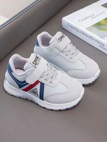 1 Pair Soft Sole Non-Slip Fashion Versatile Casual Sports Shoes For Little Girls And Boys, Suitable For Spring And Autumn - Grey - View 4