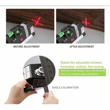 nivel laser 3 burbujas cinta métrica regla cruz horizontal vertical negro - negro - Ver 5