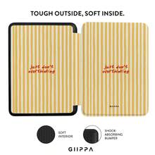 GIIPPA 1件黃色條紋Kindle保護殼附手提帶，適合書迷的情人節/聖誕節禮物，自動喚醒/睡眠電子閱讀器保護套，相容Kindle Paperwhite 5/6/7/10/11/12代、Kindle Colorsoft 1代、Basic Kindle 8/10/11代所有Kids與Signature版本 - 多色9 - 查看 3