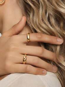 925 Sterling Silver Plated 18K Gold Unique Luxury Vintage Coin Style Colorful Zirconia Ring For Women - Colored  Ring - View 1