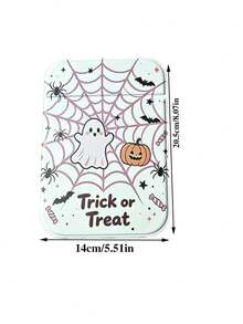 1pc Halloween Ghost Pumpkin Mirror, Desktop Dormitory Tabletop Mirror, Portable Folding Makeup Mirror, Halloween Handheld Mirror, PU Leather Mini Mirror, Multi-Functional Folding Makeup Mirror For Carrying, Small And Large Halloween Dormitory Office Home Tabletop Dressing Mirror, Suitable For Daily And Holiday Use, Portable - Multicolor - View 6