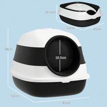 Foldable Cat Litter Tray With Lid, Deodorant, Scoop, Black - T0001-01-1968 - View 10