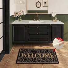 1pc Leopard Print Design Microfiber Bath Rug,Non-Slip And Soft Bathroom Floor Rugs,Doormat,Water Absorption Mat,Machine Washable,Low Pile,TPR Backing,Knit Fabric,ForBedroom,Kitchen, Entryway,Indoor Use,Accessories & Home Decor,Perfect New Home Gift. - B - View 8