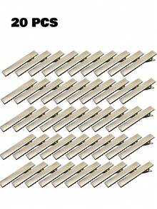 30入 5.5cm 金屬單齒鴨嘴髮夾，平頂齒設計，適合捲髮造型，耐用鱷魚夾，DIY旅行美髮工具 - 銀色 - 查看 11